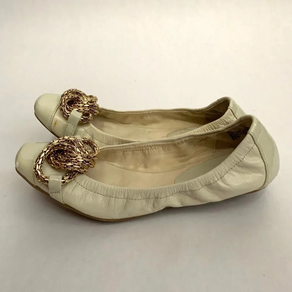 Nine West Cream Leather Flats - Size 5.5